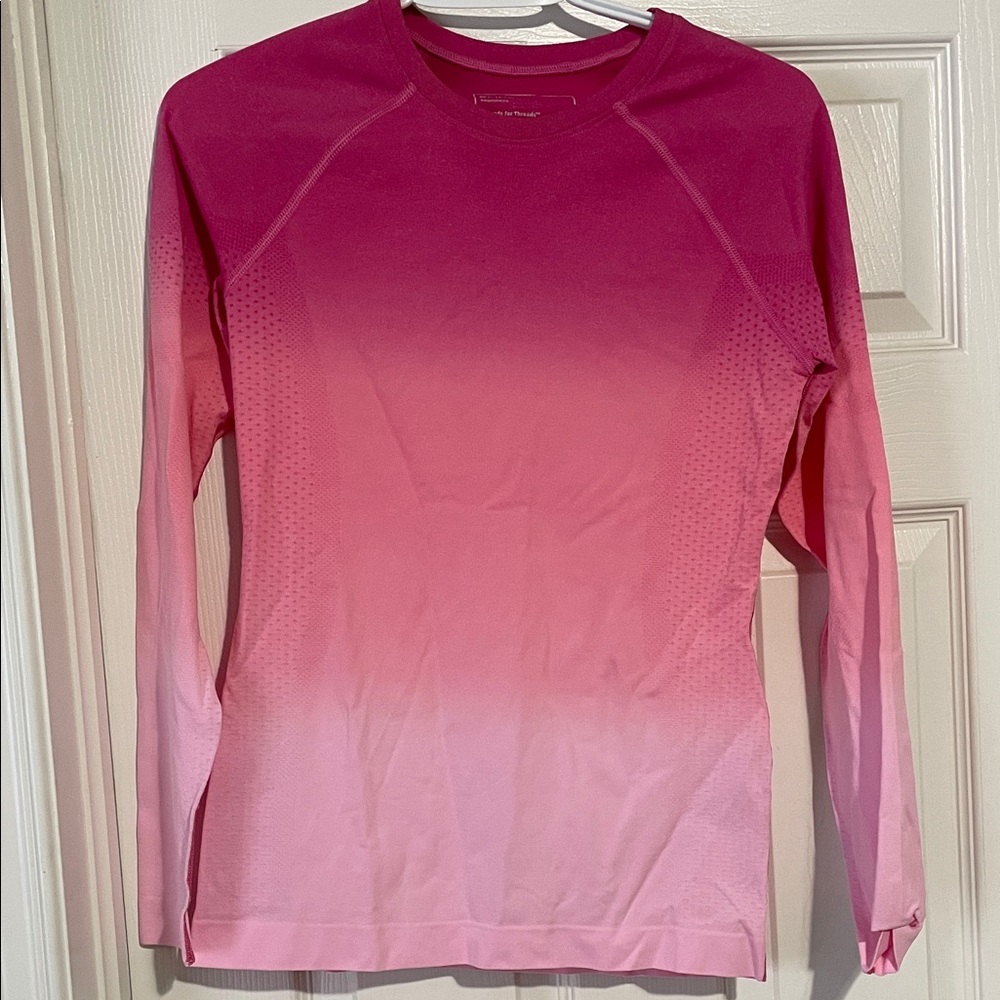 FIGS F’ING PINK Ombre Long Sleeve Top UNDERSCRUB TOP